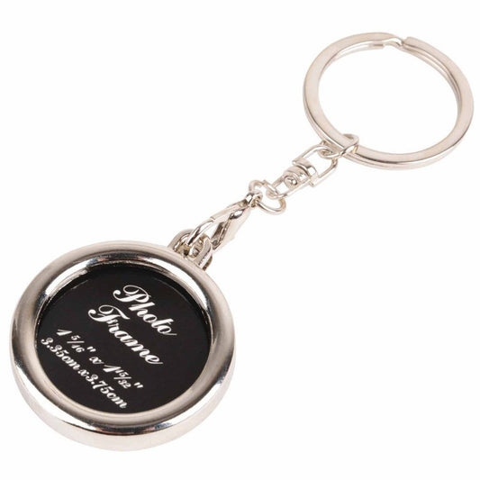 Breloc metalic foto rotund