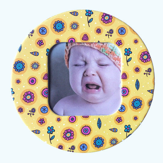 Magnet rotund floricele insertie foto