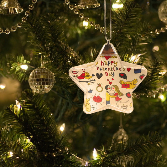 Glob inserție foto stea pentru brad