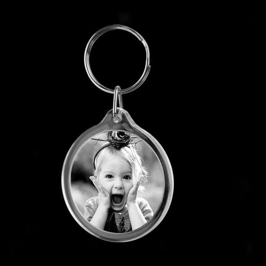 Breloc plastic foto rotund 4,5cm