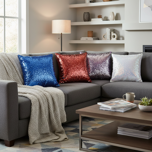 Husă de pernă cu paiete 40x40