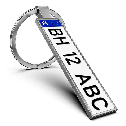 Breloc metalic foto AUTO argintiu