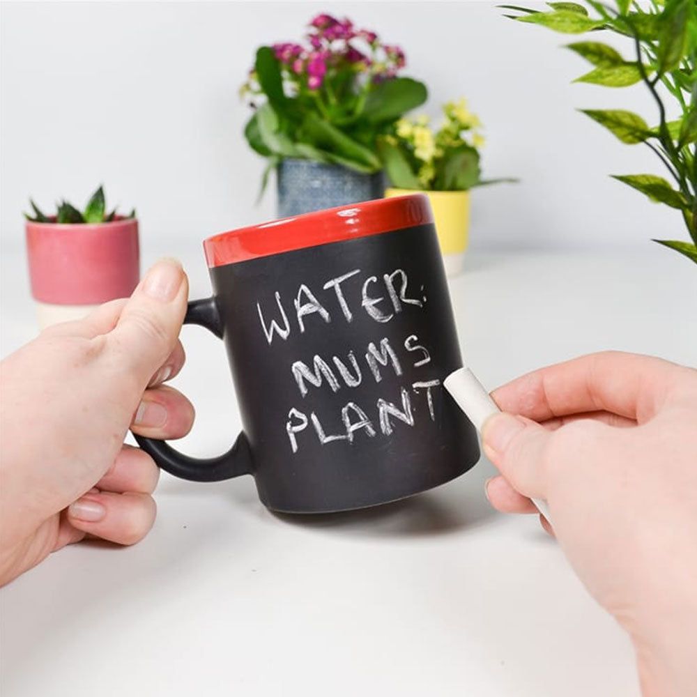 Cană ceramică tablă cu cretă - roșu