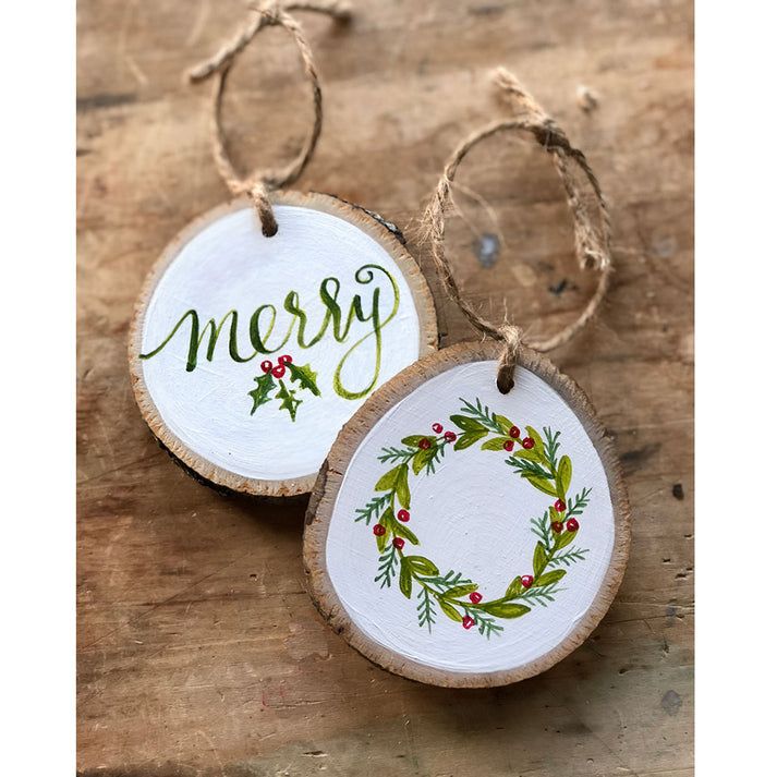 Breloc felie lemn rotund