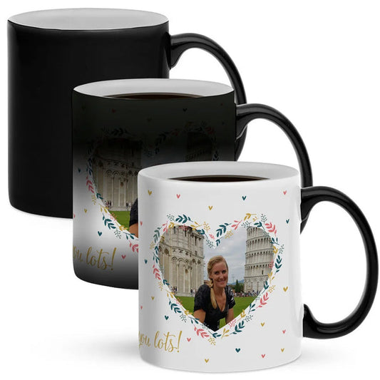 Cană termosensibilă negru lucios + cutie individuală