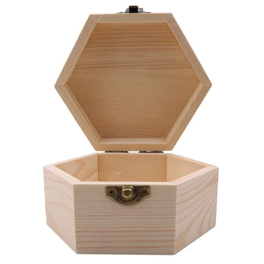 Cutie lemn hexagonală MICĂ