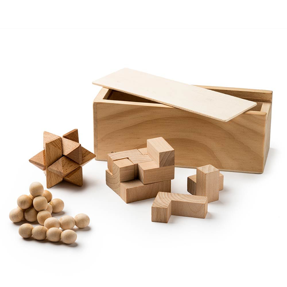 Set de 3 jocuri de indemanare din lemn gravabil