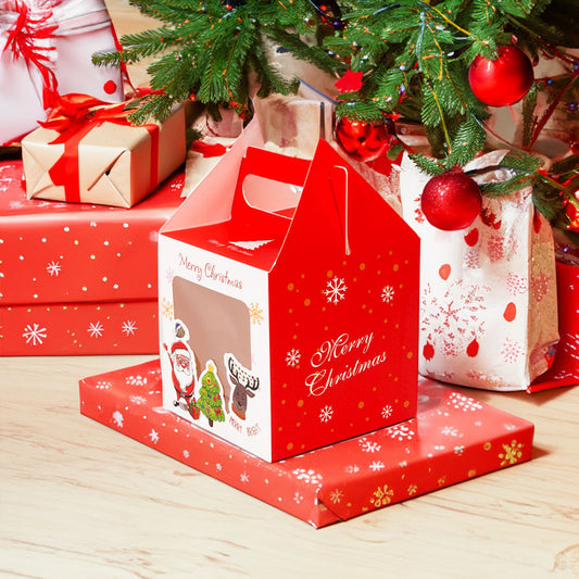 Cutie căni 3D Crăciun roșu+alb