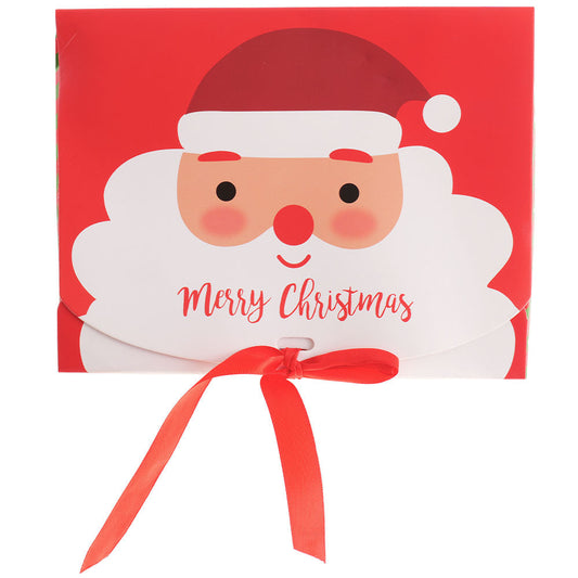 Cutie dreptunghiulară de cadou cu fundă MOȘ CRĂCIUN