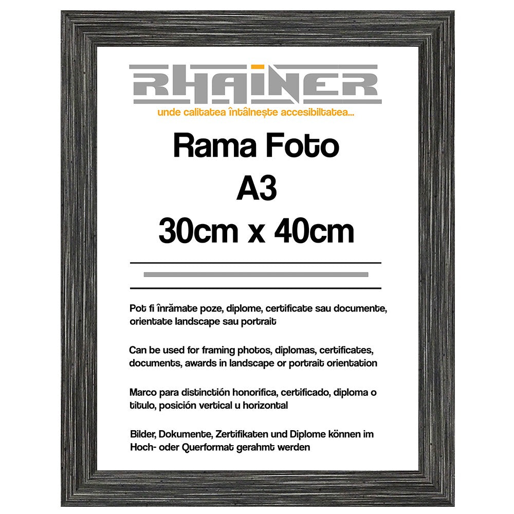 Ramă foto Madrid antracit A3