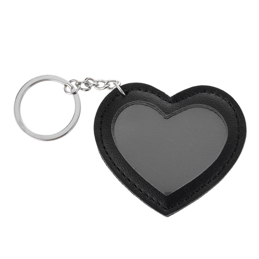 Breloc din piele cu inserție foto INIMĂ