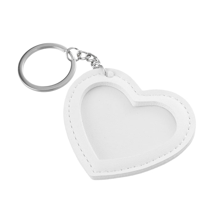 Breloc din piele cu inserție foto INIMĂ