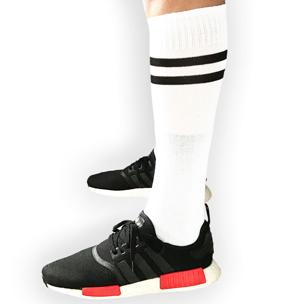 Jambiere sport alb+negru