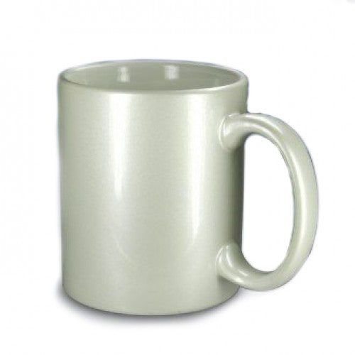 Cană albă sidefată