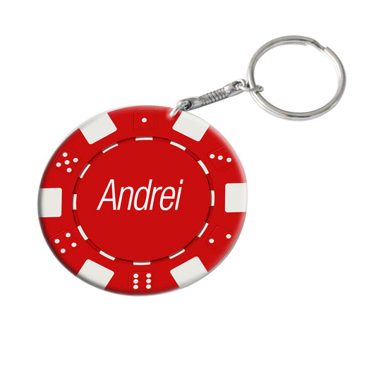 Breloc plastic rotund personalizat