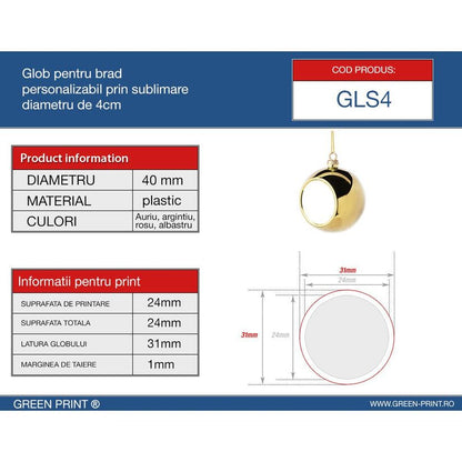 Glob personalizat pentru brad  4cm