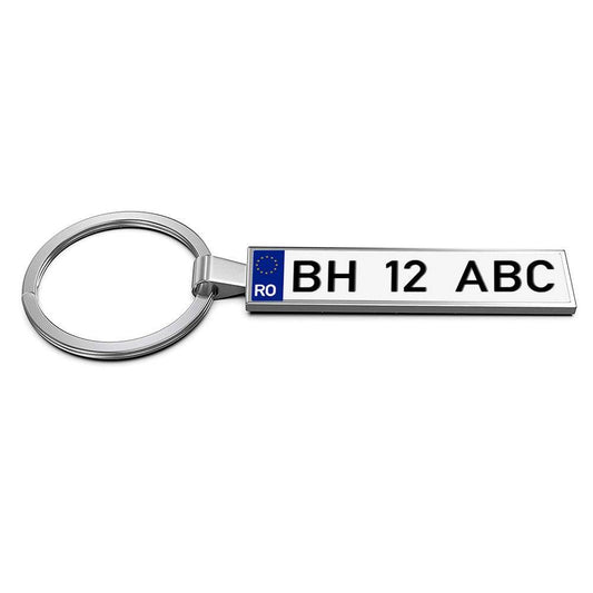 Breloc metalic foto AUTO argintiu