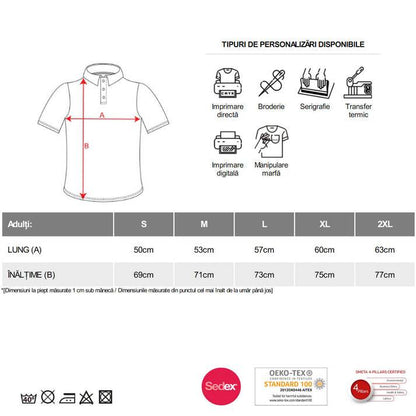 Tricou polo bumbac 100% Roly AUSTRAL negru