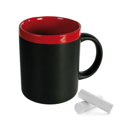 Cană ceramică tablă cu cretă - roșu