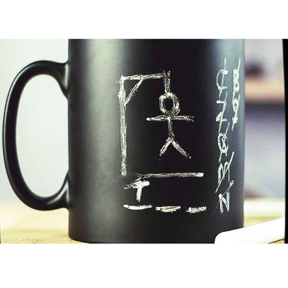 Cană ceramică tablă cu cretă - roșu