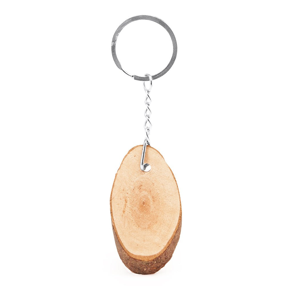 Breloc felie lemn oval