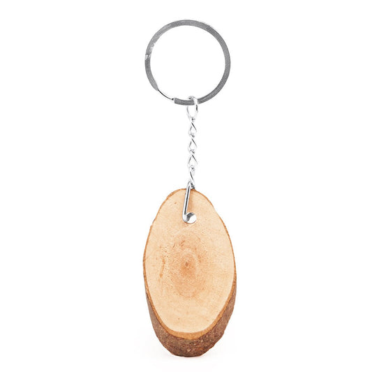 Breloc felie lemn oval