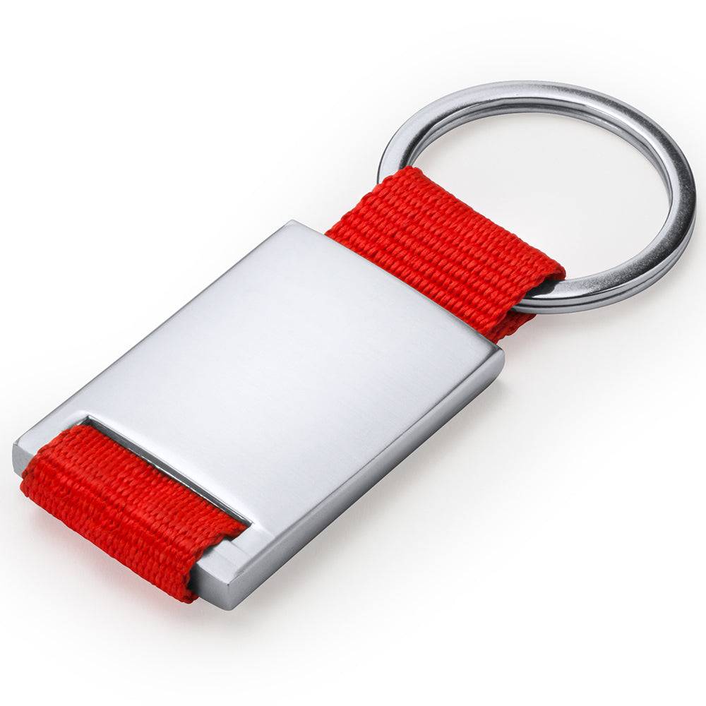 Breloc metalic cu bandă textilă