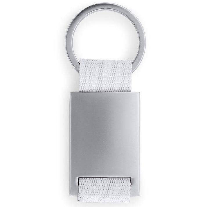 Breloc metalic cu bandă textilă