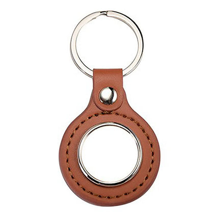 Breloc piele cu pandantiv metalic - rotund