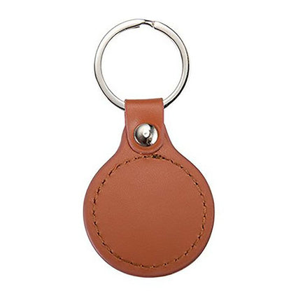 Breloc piele cu pandantiv metalic - rotund