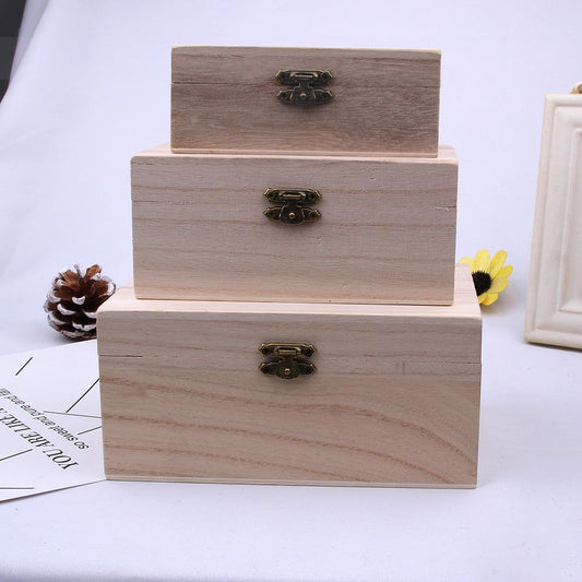 Cutie din lemn de pin dreptunghiulară MICĂ 9x6x5 cm