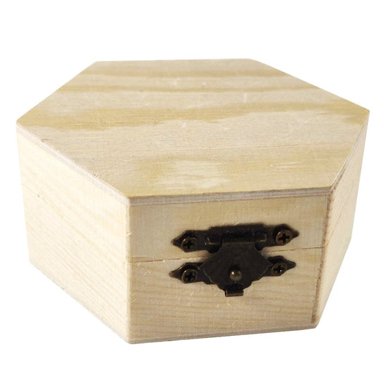 Cutie lemn hexagonală MICĂ