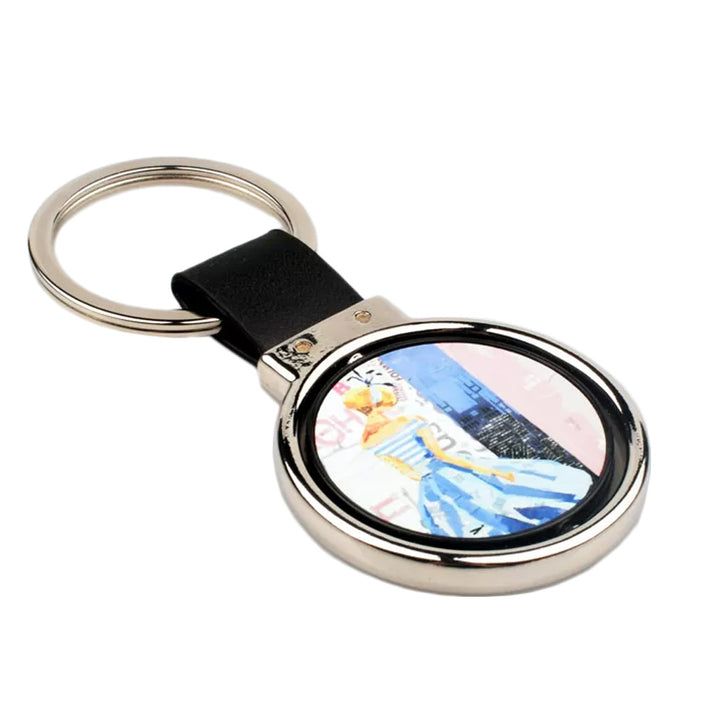 Breloc piele cu pandantiv rotativ