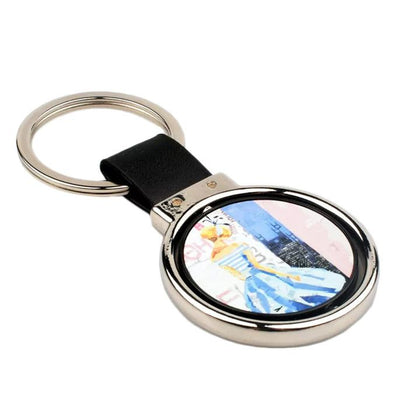 Breloc piele cu pandantiv rotativ