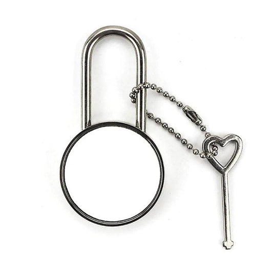 Lacăt metalic personalizat cu cheiță - rotund