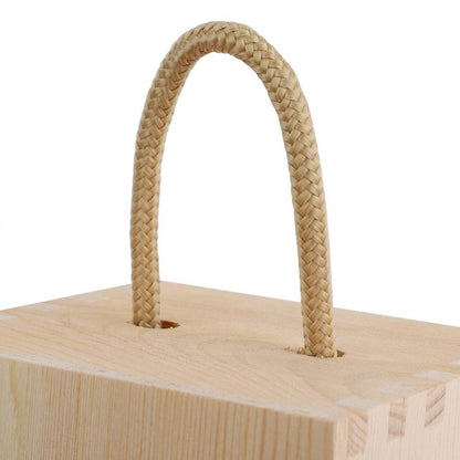 Cutie din lemn cu mâner - pentru sticla de vin