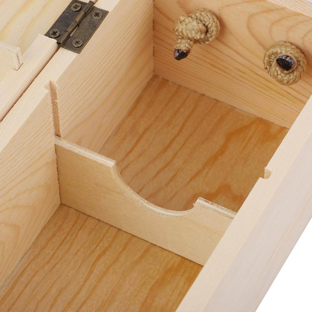 Cutie din lemn cu mâner - pentru sticla de vin