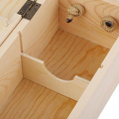 Cutie din lemn cu mâner - pentru sticla de vin