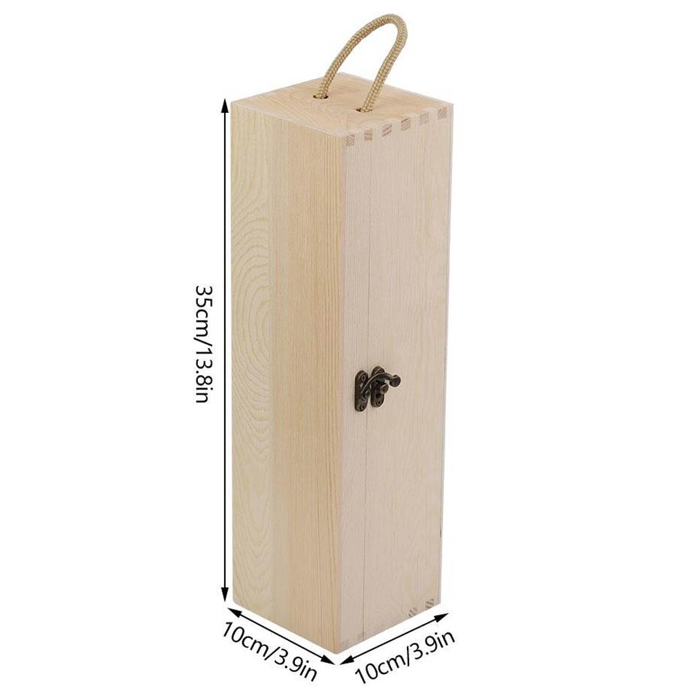 Cutie din lemn cu mâner - pentru sticla de vin