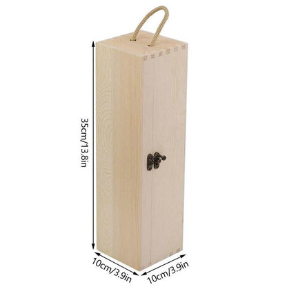 Cutie din lemn cu mâner - pentru sticla de vin