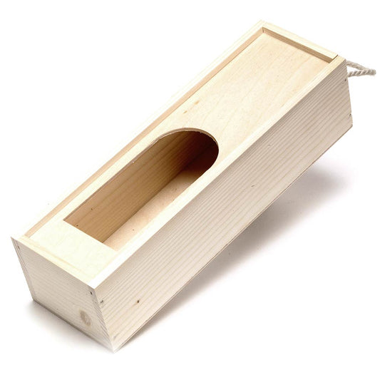 Cutie din lemn pentru sticla de vin cu fereastră și mâner