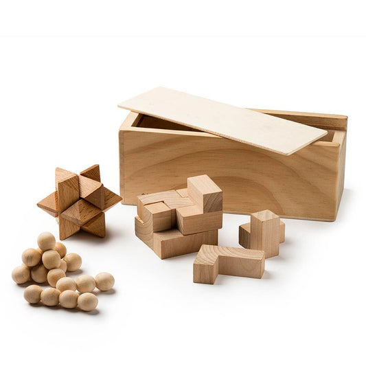 Set de 3 jocuri de indemanare din lemn gravabil