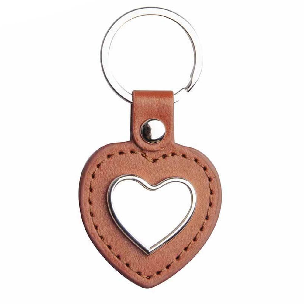 Breloc piele cu pandantiv metalic - inimă