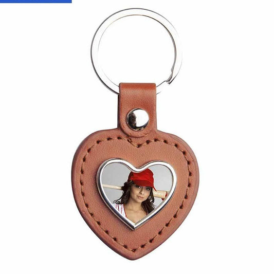 Breloc piele cu pandantiv metalic - inimă