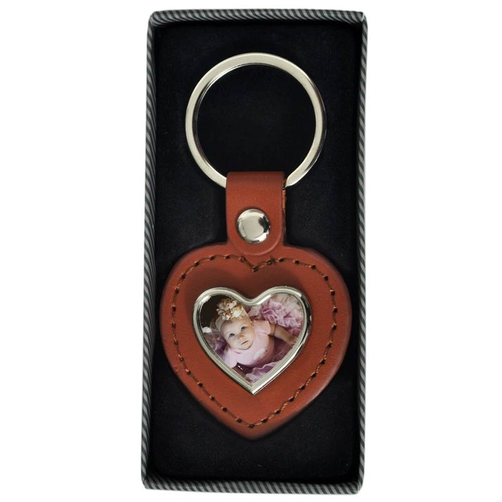 Breloc piele cu pandantiv metalic - inimă