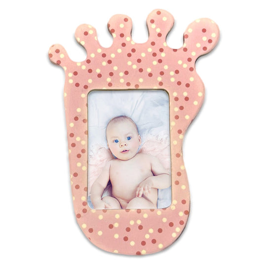 Magnet picior bebe roz insertie foto