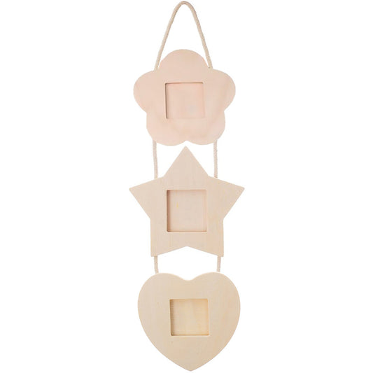 Rama foto lemn floare stea inima