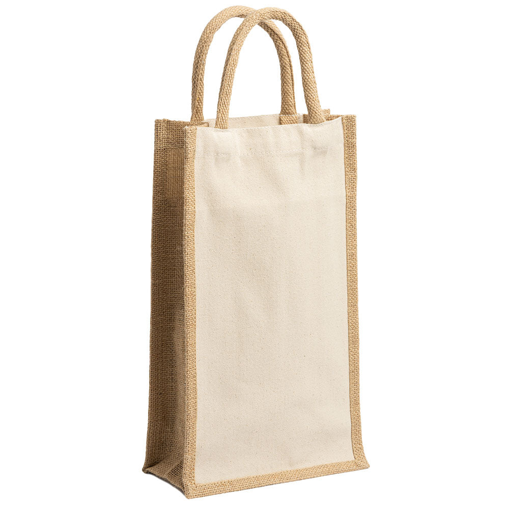 Sacosa dubla din iuta pentru sticle de vin