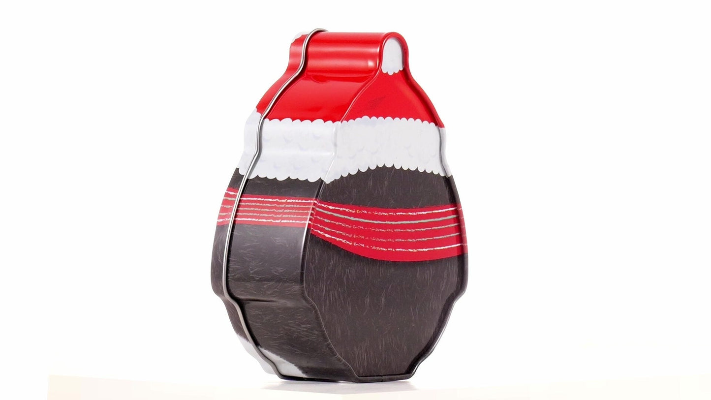 Cutie metalică cu formă de pinguin