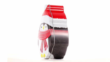 Cutie metalică cu formă de pinguin